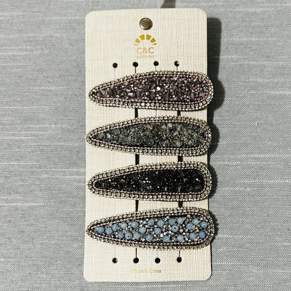 C&C California Accessories - New C&C California Beaded Hair Clips Set of 4